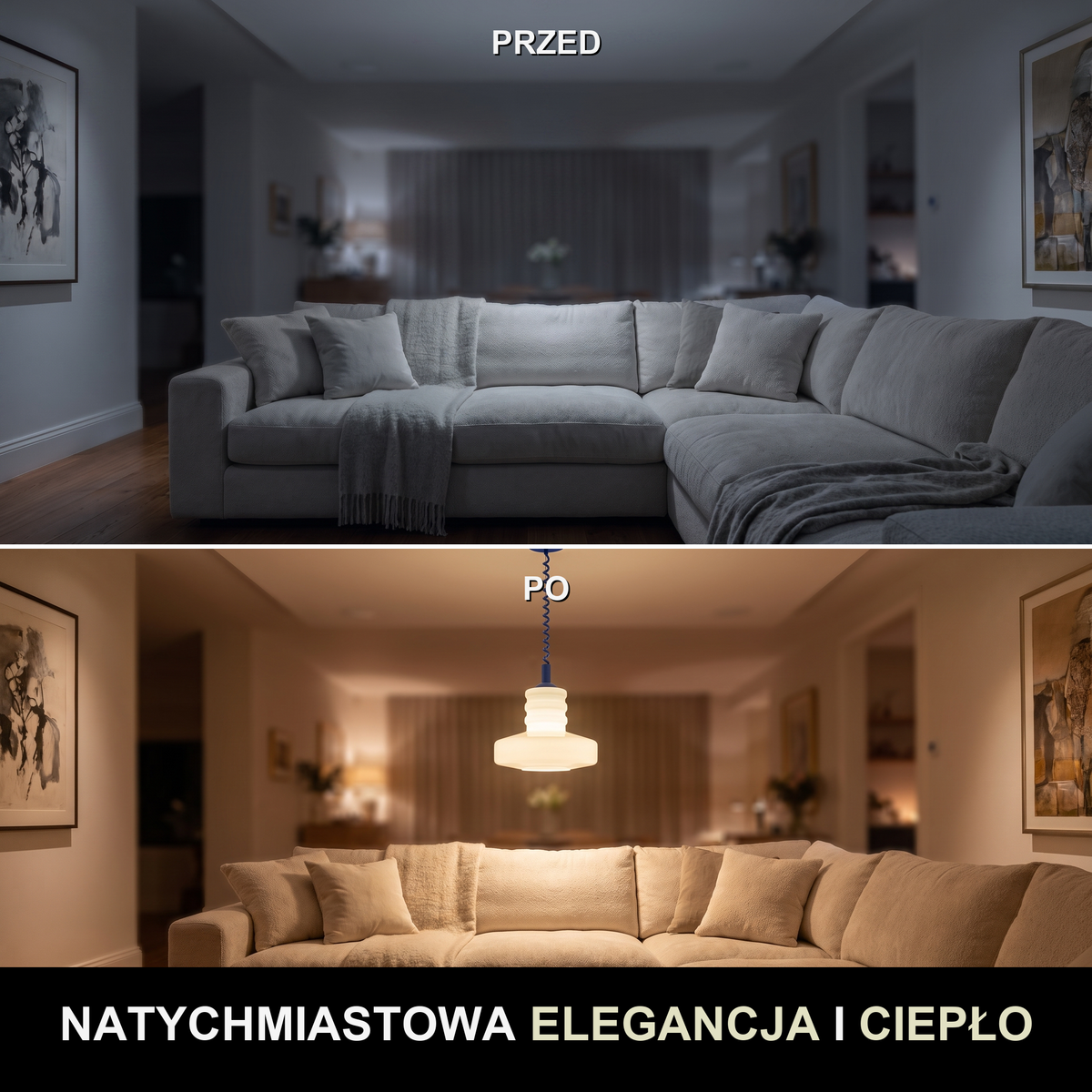 Lampa wisząca szklana ryflowana kolorowa | Elmara