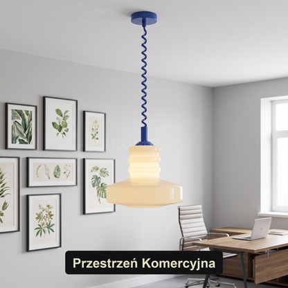 Lampa wisząca szklana ryflowana kolorowa | Elmara