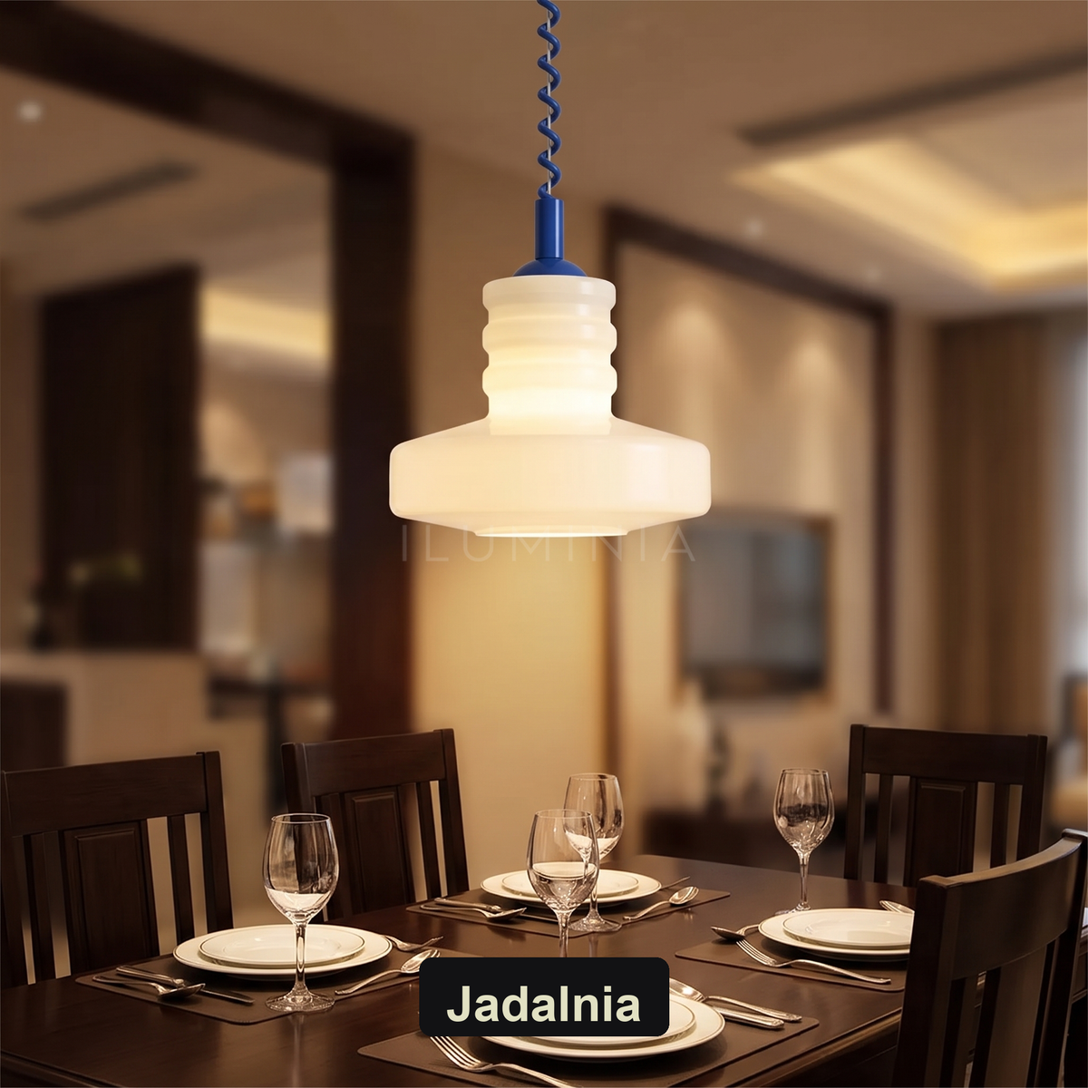 Lampa wisząca szklana ryflowana kolorowa | Elmara