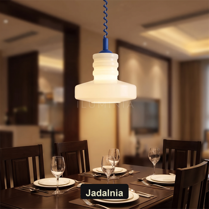Lampa wisząca szklana ryflowana kolorowa | Elmara