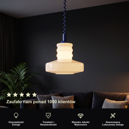 Lampa wisząca szklana ryflowana kolorowa | Elmara