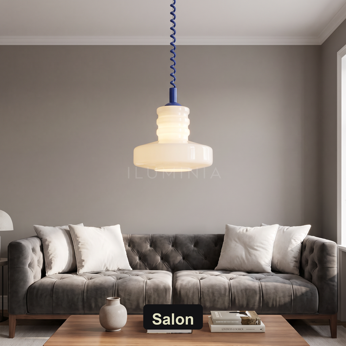 Lampa wisząca szklana ryflowana kolorowa | Elmara