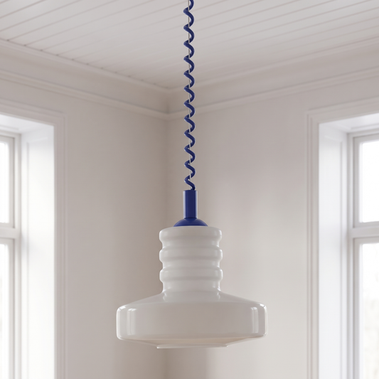 Lampa wisząca szklana ryflowana kolorowa | Elmara