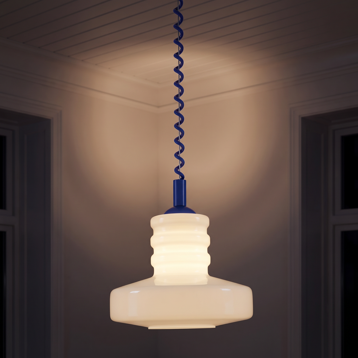 Lampa wisząca szklana ryflowana kolorowa | Elmara