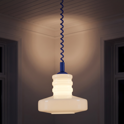 Lampa wisząca szklana ryflowana kolorowa | Elmara