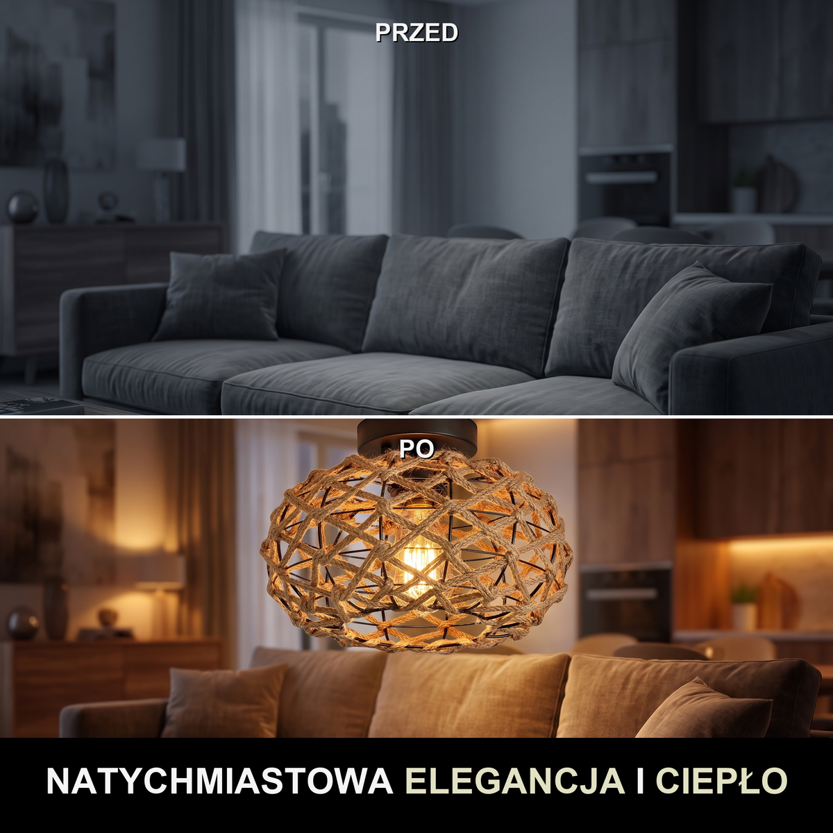 Lampa wisząca w stylu rustykalnym | Mirara