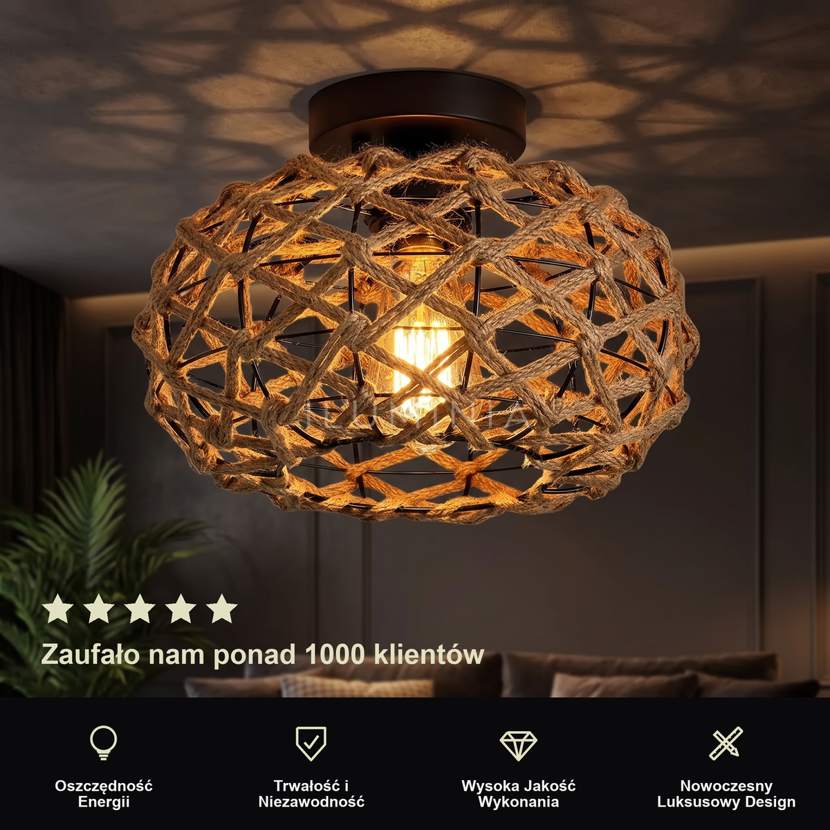 Lampa wisząca w stylu rustykalnym | Mirara