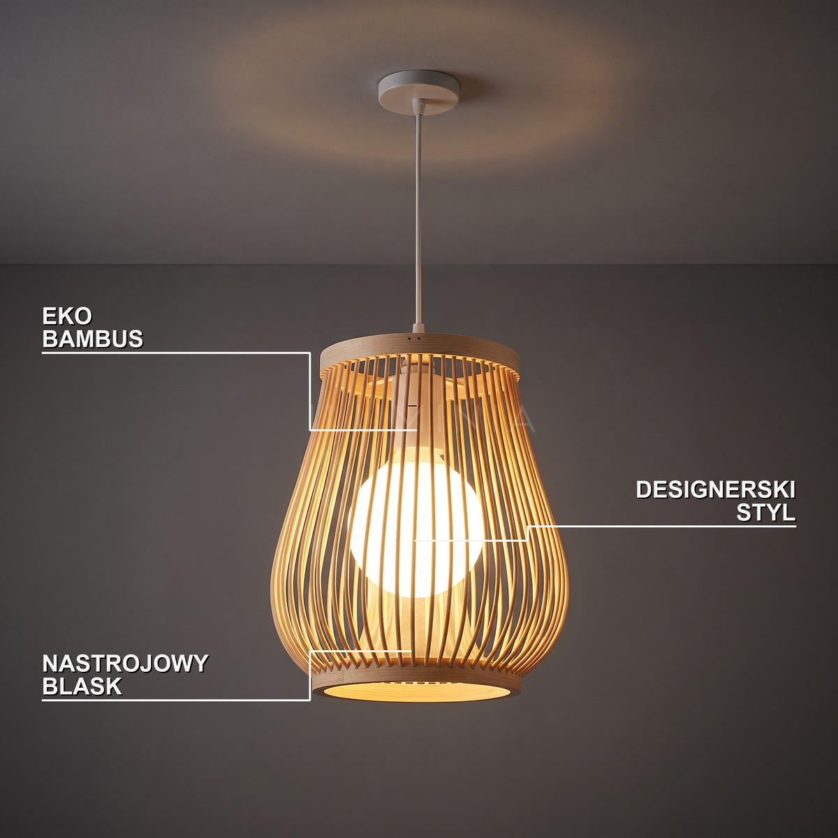 Lampa wisząca z bambusa | Nardena
