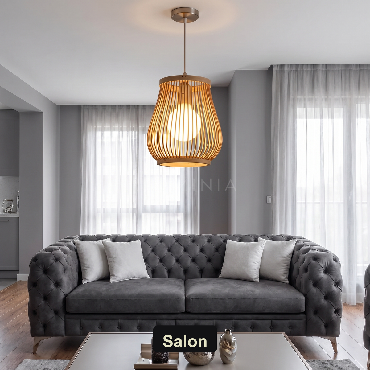 Lampa wisząca z bambusa | Nardena