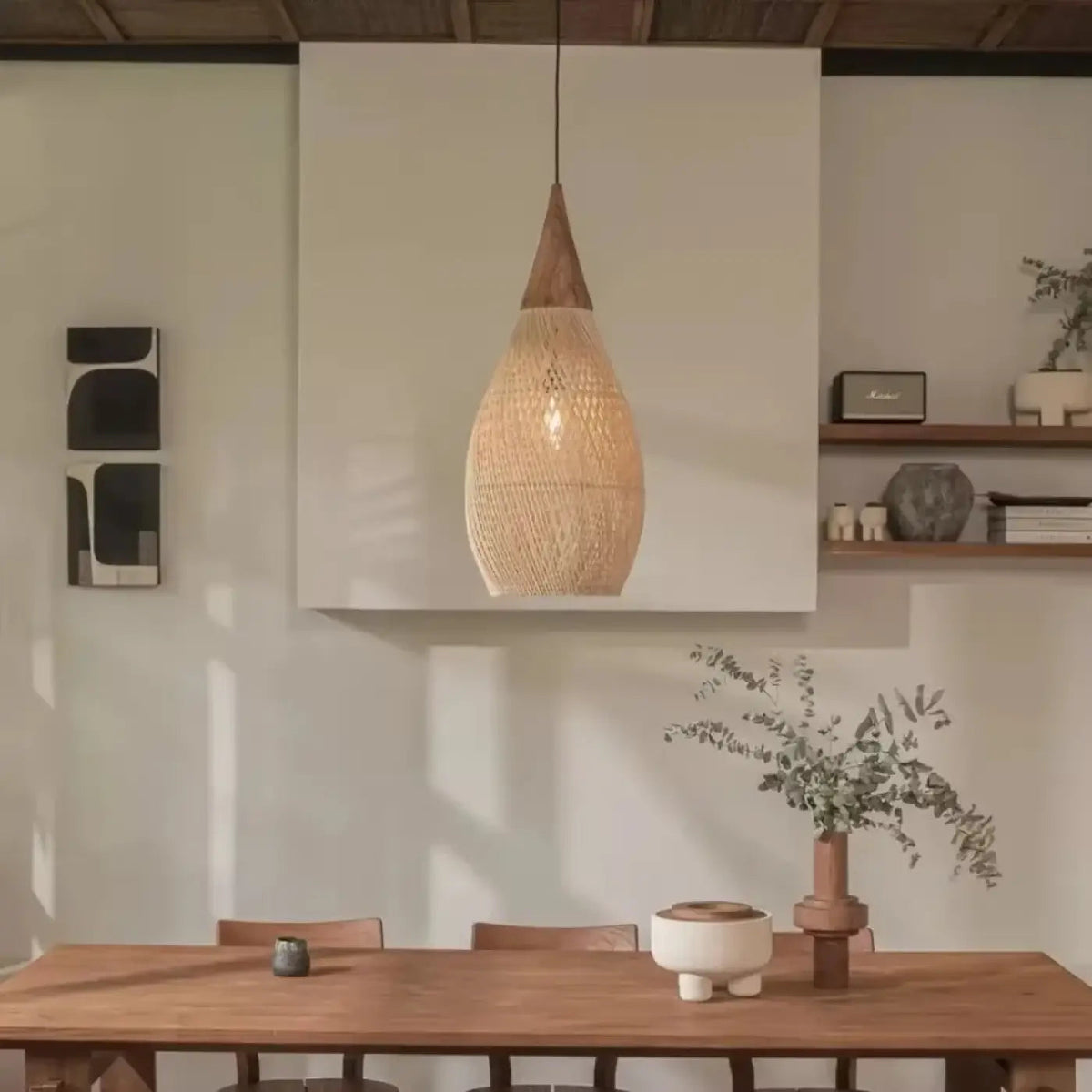 Lampa wisząca z belki drewnianej | Rocesca