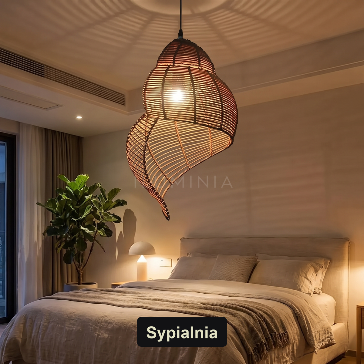 Lampa wisząca z drewna | Camana