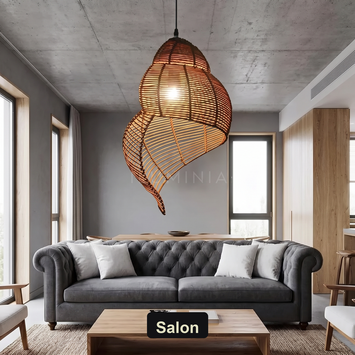Lampa wisząca z drewna | Camana