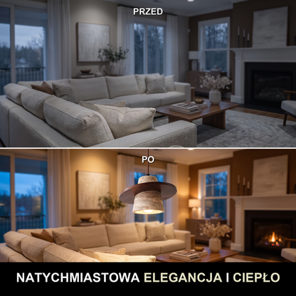 Lampa wisząca z drewnem | Rivezza