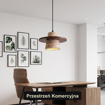 Lampa wisząca z drewnem | Rivezza