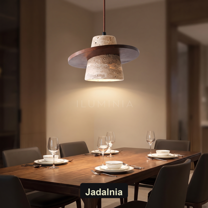 Lampa wisząca z drewnem | Rivezza