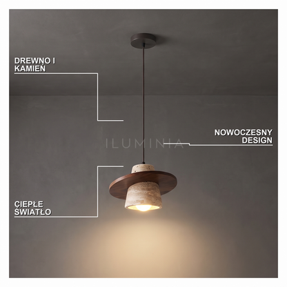 Lampa wisząca z drewnem | Rivezza