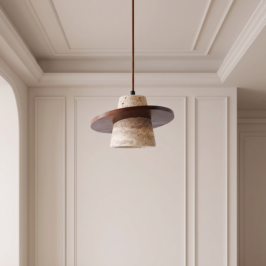 Lampa wisząca z drewnem | Rivezza