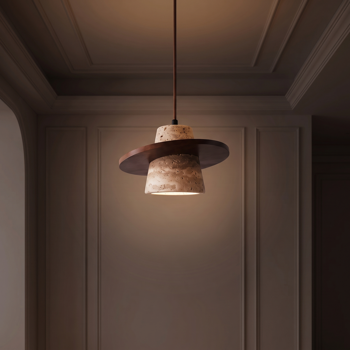 Lampa wisząca z drewnem | Rivezza