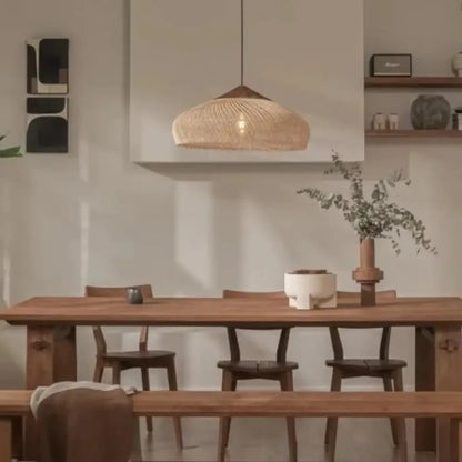 Lampa wisząca z elementami drewna | Nerilda
