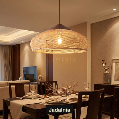 Lampa wisząca z elementami drewna | Nerilda