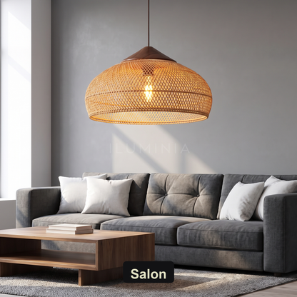 Lampa wisząca z elementami drewna | Nerilda