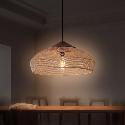 Lampa wisząca z elementami drewna | Nerilda
