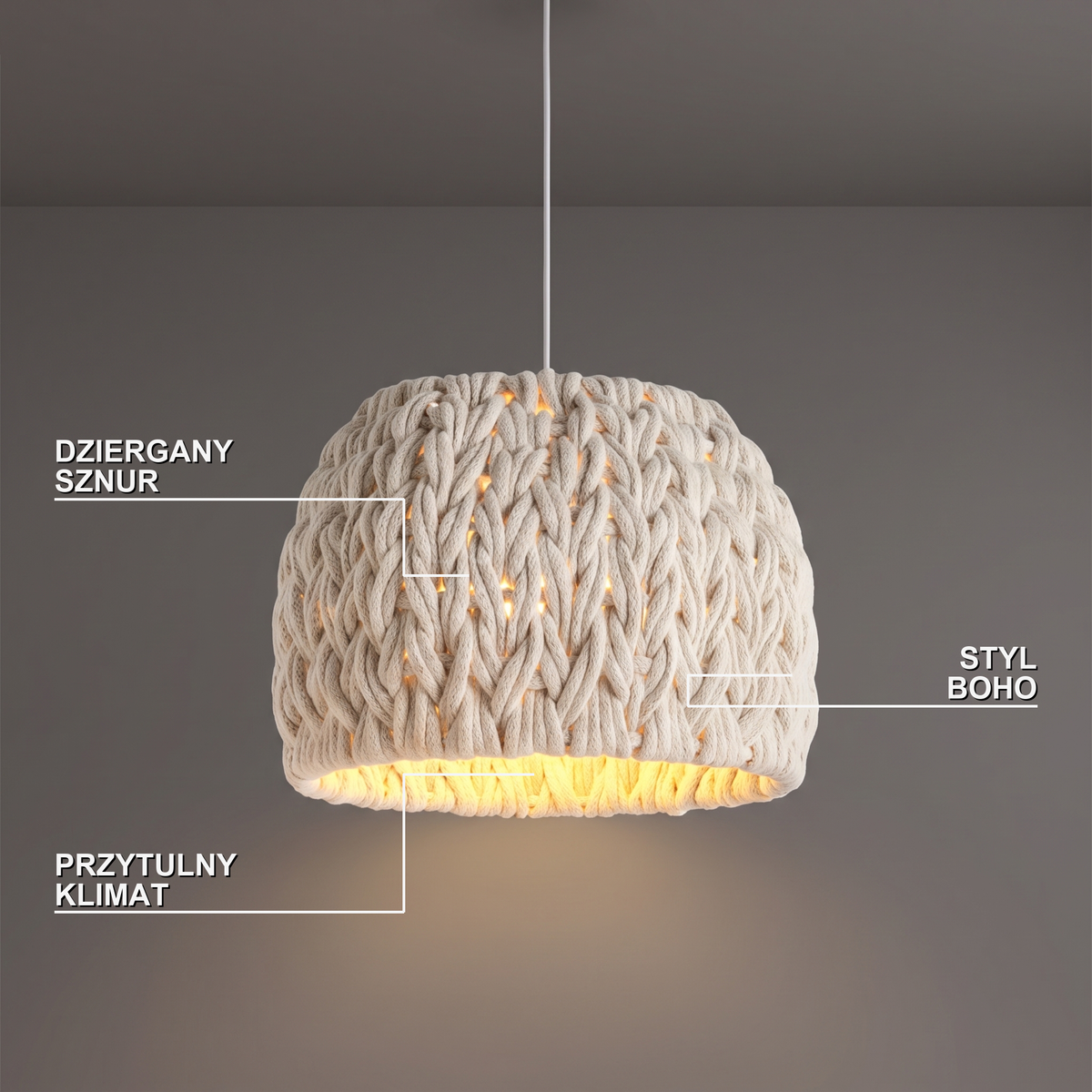 Lampa wisząca ze sznurem | Perisa