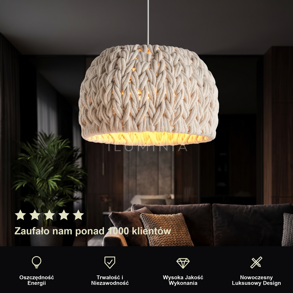 Lampa wisząca ze sznurem | Perisa
