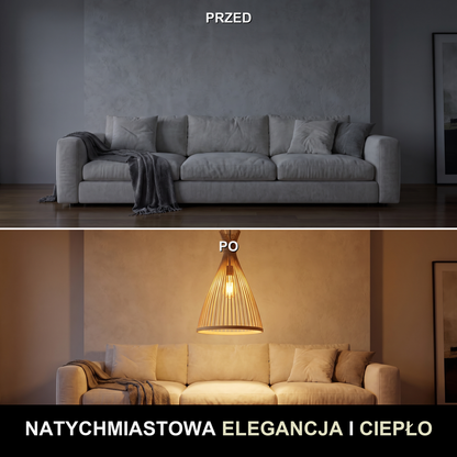 Lampa wisząca zen bambusowa stożkowa | Ostena