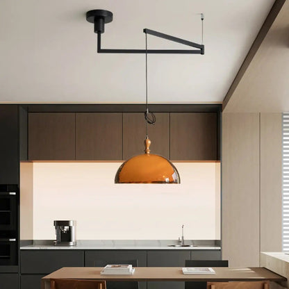 Lampa wisząca retro pomarańczowa kopuła | Polampa