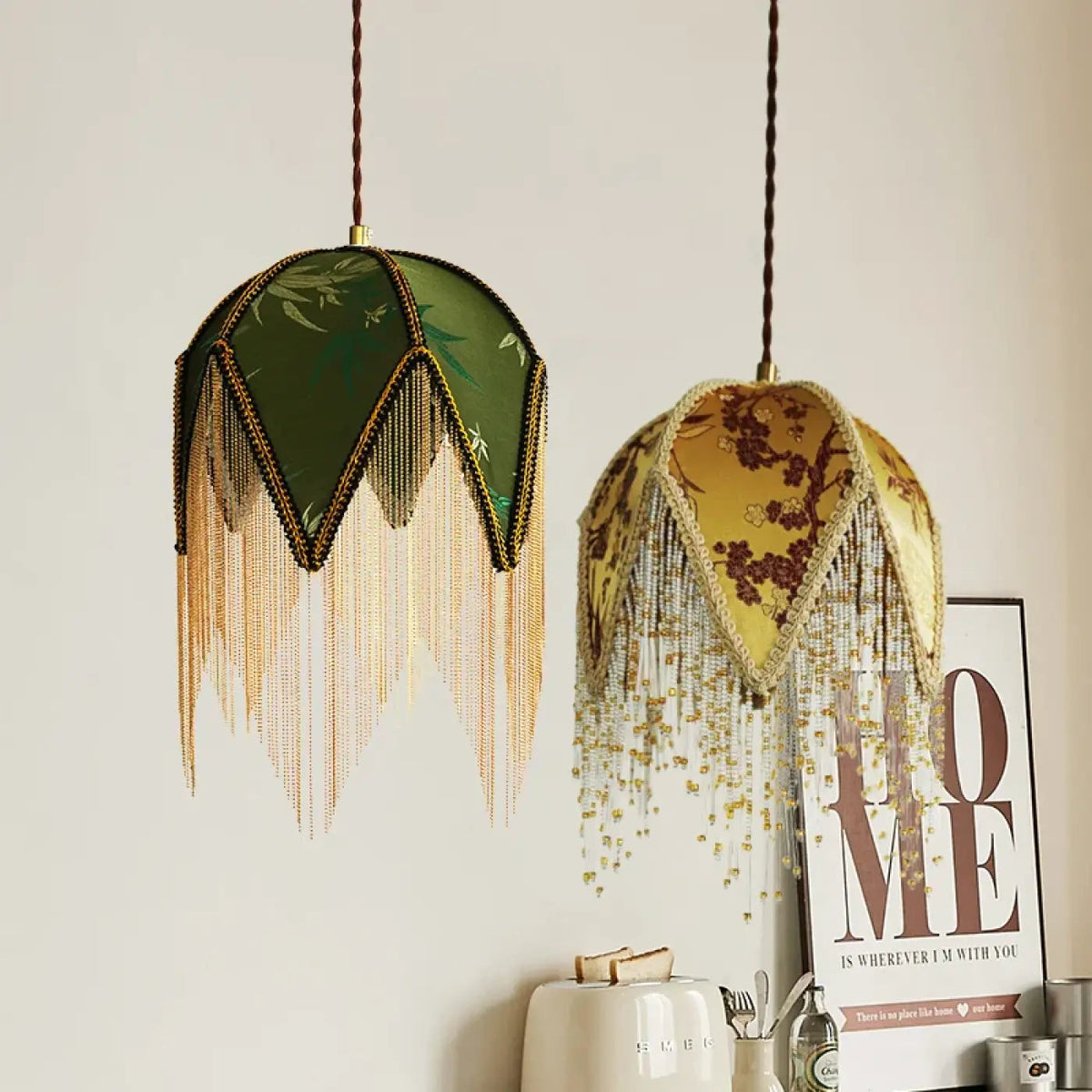 Lampa wisząca zielona | Amberosa