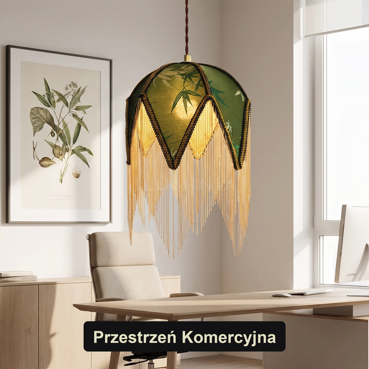Lampa wisząca zielona | Amberosa