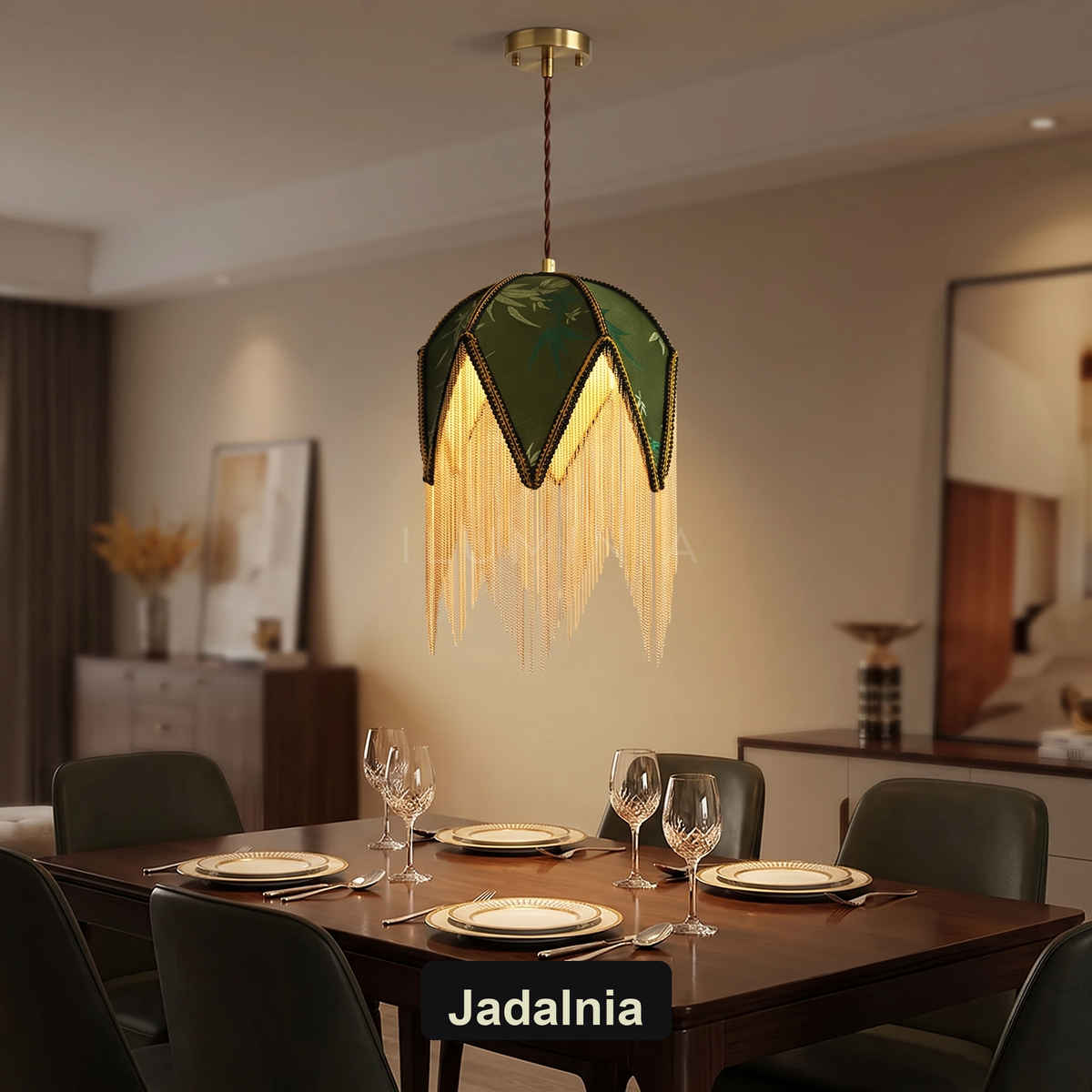 Lampa wisząca zielona | Amberosa
