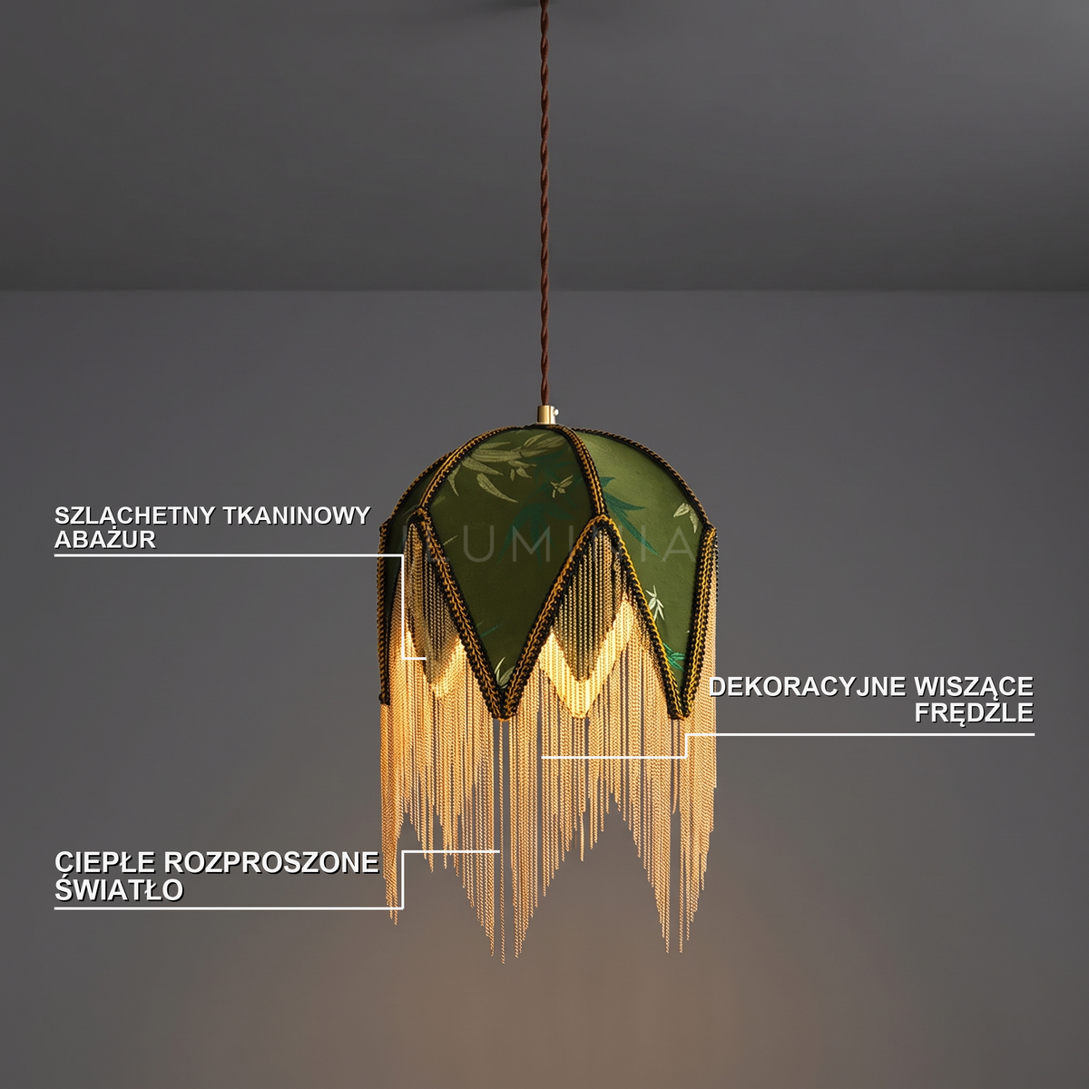 Lampa wisząca zielona | Amberosa