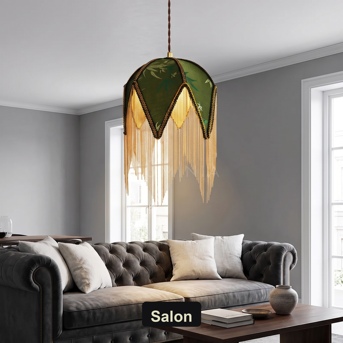 Lampa wisząca zielona | Amberosa