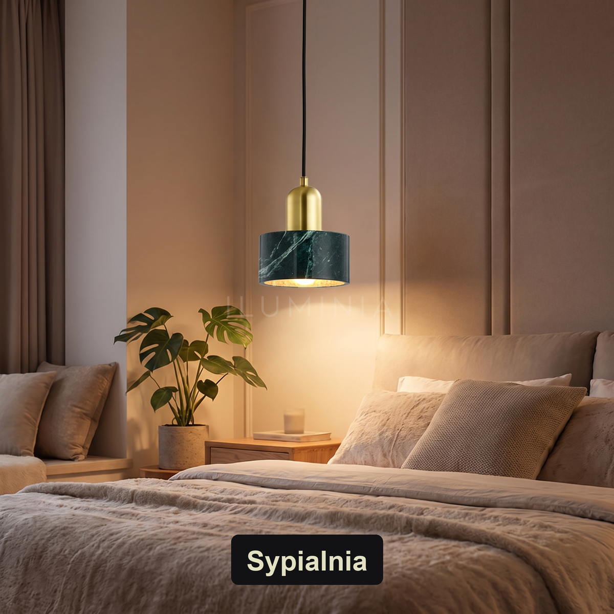 Lampa wisząca zielona nowoczesna | Nellalda