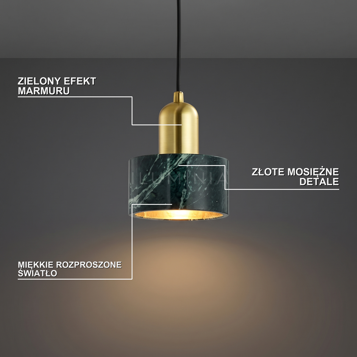 Lampa wisząca zielona nowoczesna | Nellalda