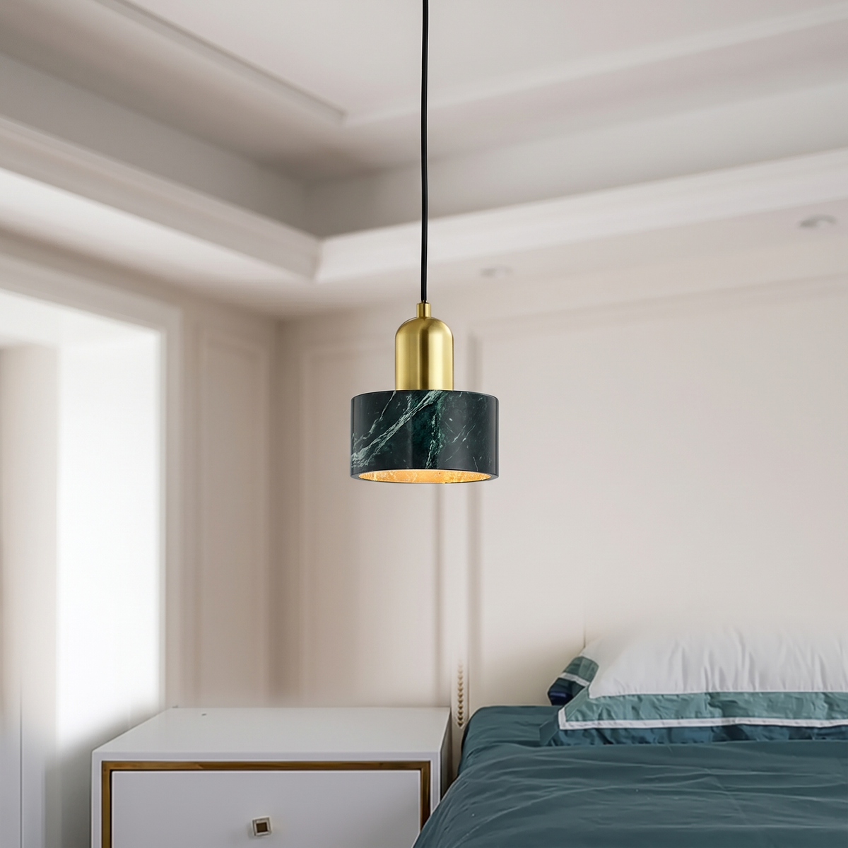 Lampa wisząca zielona nowoczesna | Nellalda