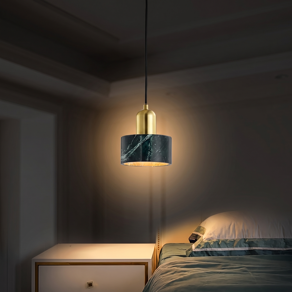 Lampa wisząca zielona nowoczesna | Nellalda