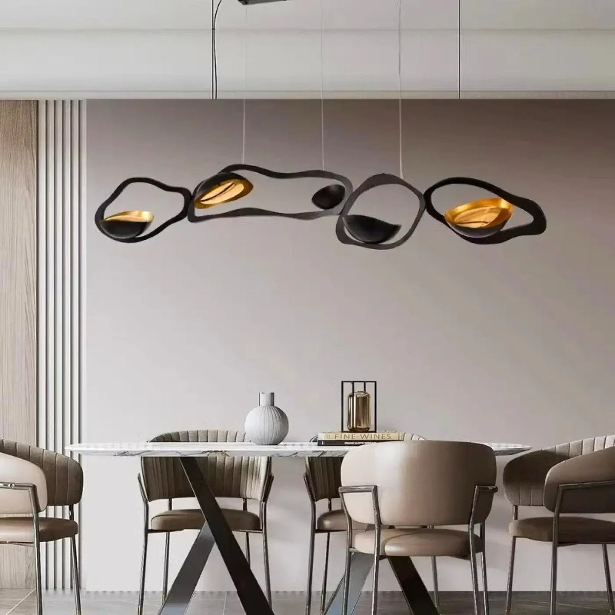 Lampa wisząca złota do salonu | Calurna