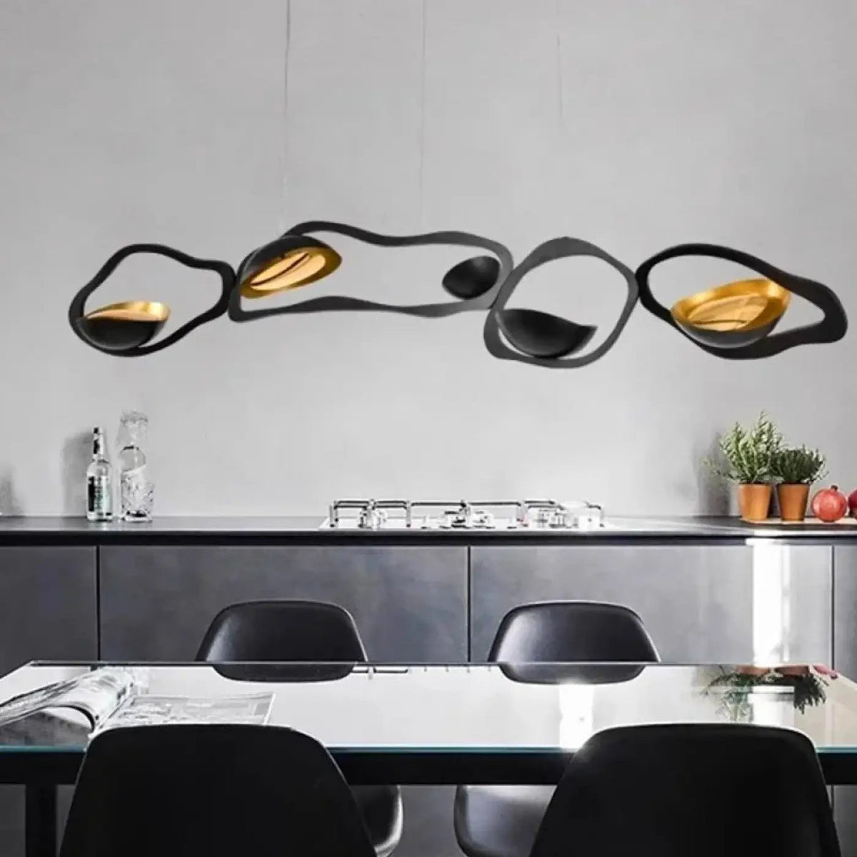 Lampa wisząca złota do salonu | Calurna