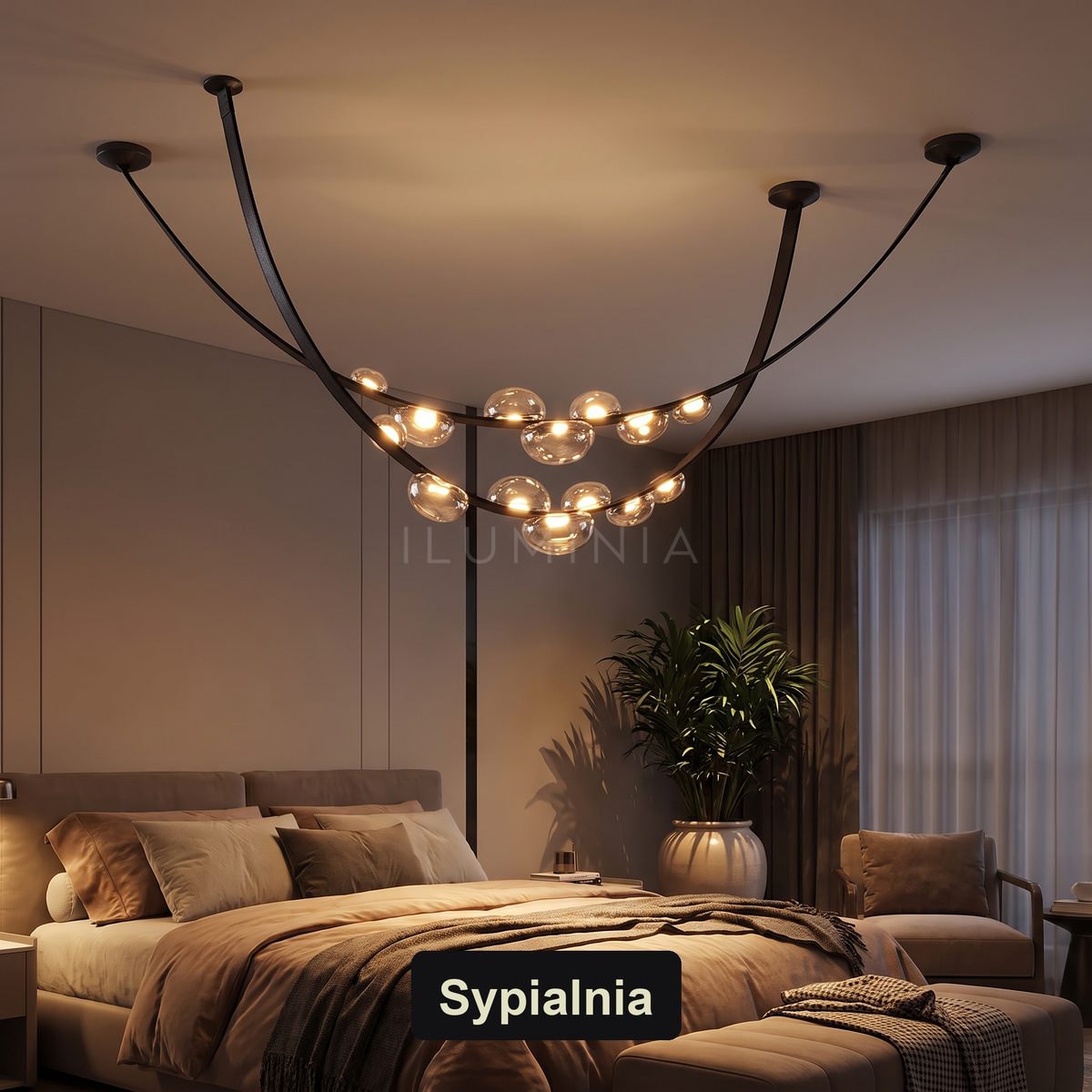 Lampa żyrandol kule | Velosa – sypialnia