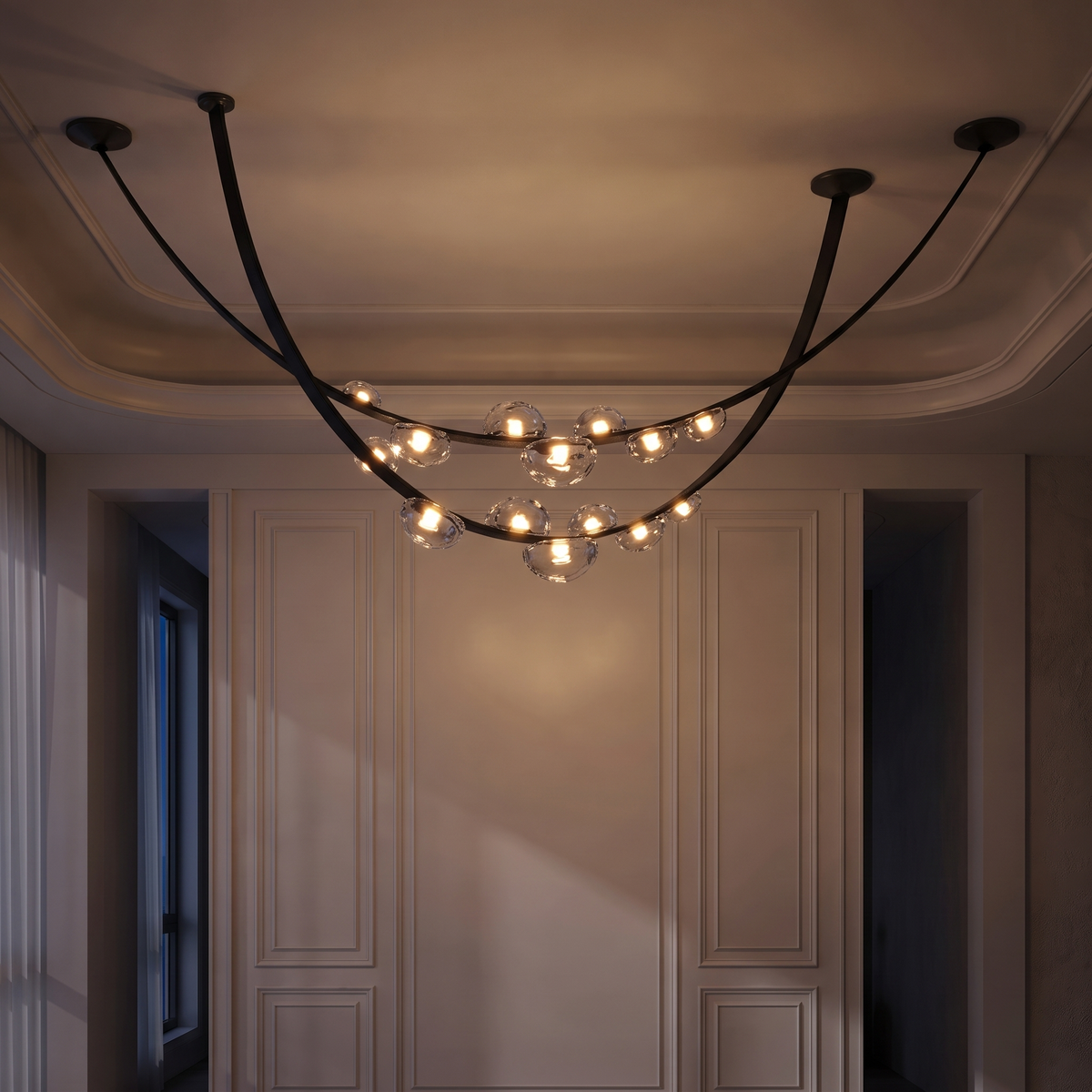 Lampa żyrandol kule | Velosa – zapalone światło