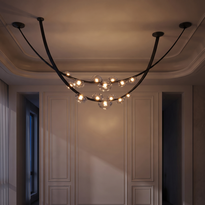 Lampa żyrandol kule | Velosa – zapalone światło