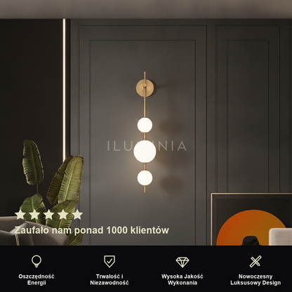 Kinkiet art deco – LED, opalowe szkło | MILANO – prezentacja