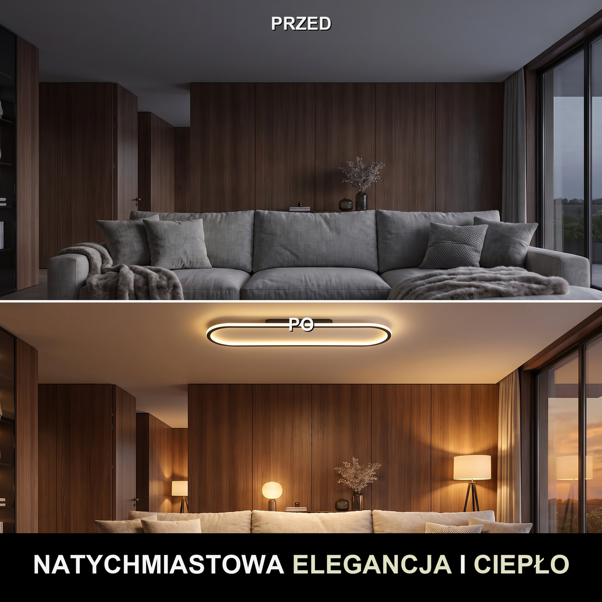 Mini plafon LED | Seresa – przed i po