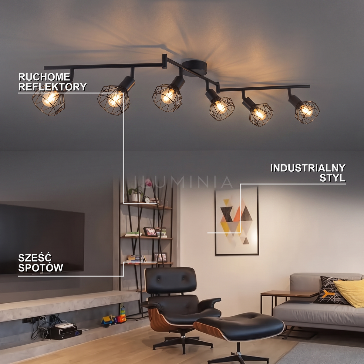 Plafon czarny industrialny | Luccosa