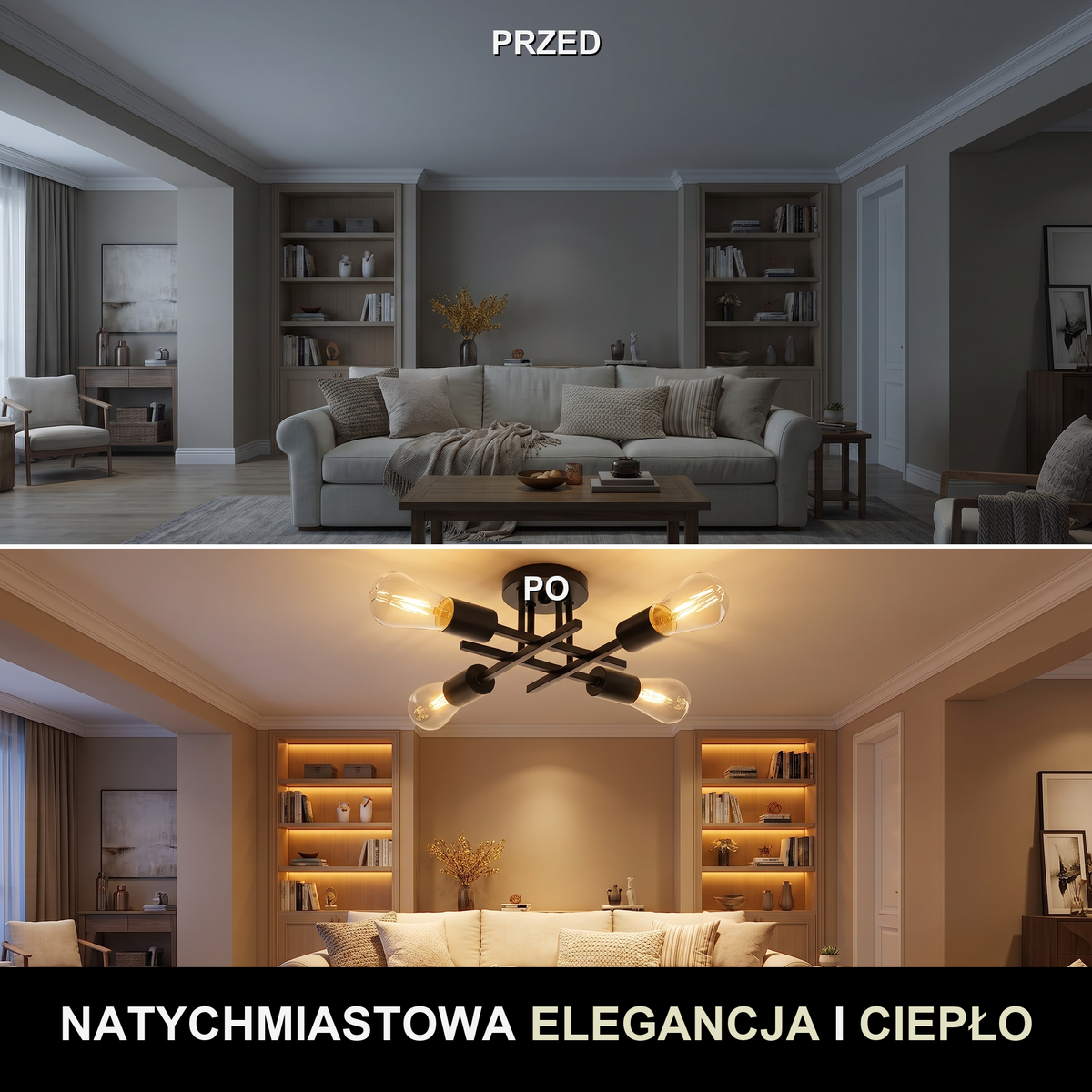 Plafon czarny loft | Solone
