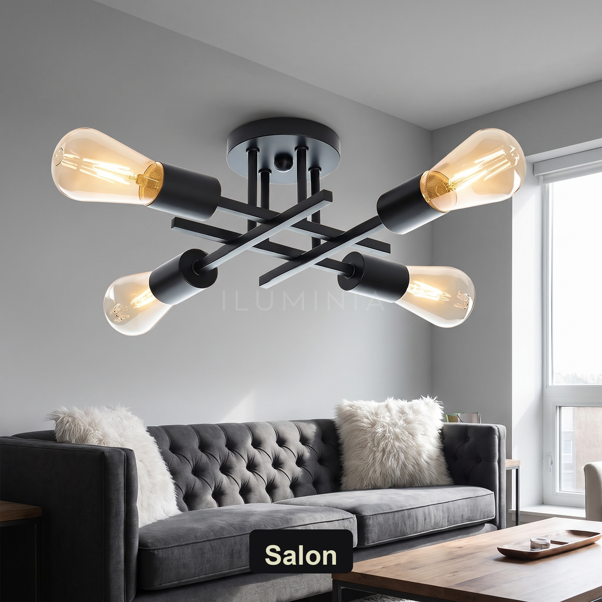 Plafon czarny loft | Solone