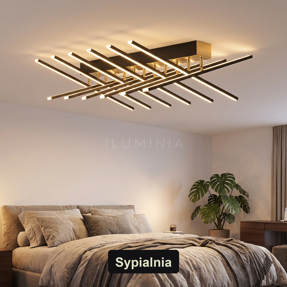 Plafon czarny złoty | Amarese – sypialnia